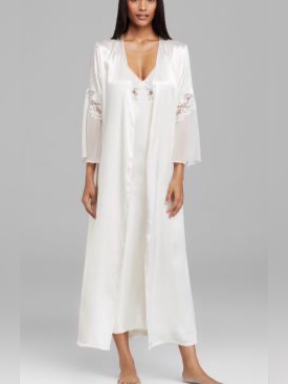 Oscar de la Renta Pink Label Peignoir Set Match Made In Heaven White Size Small